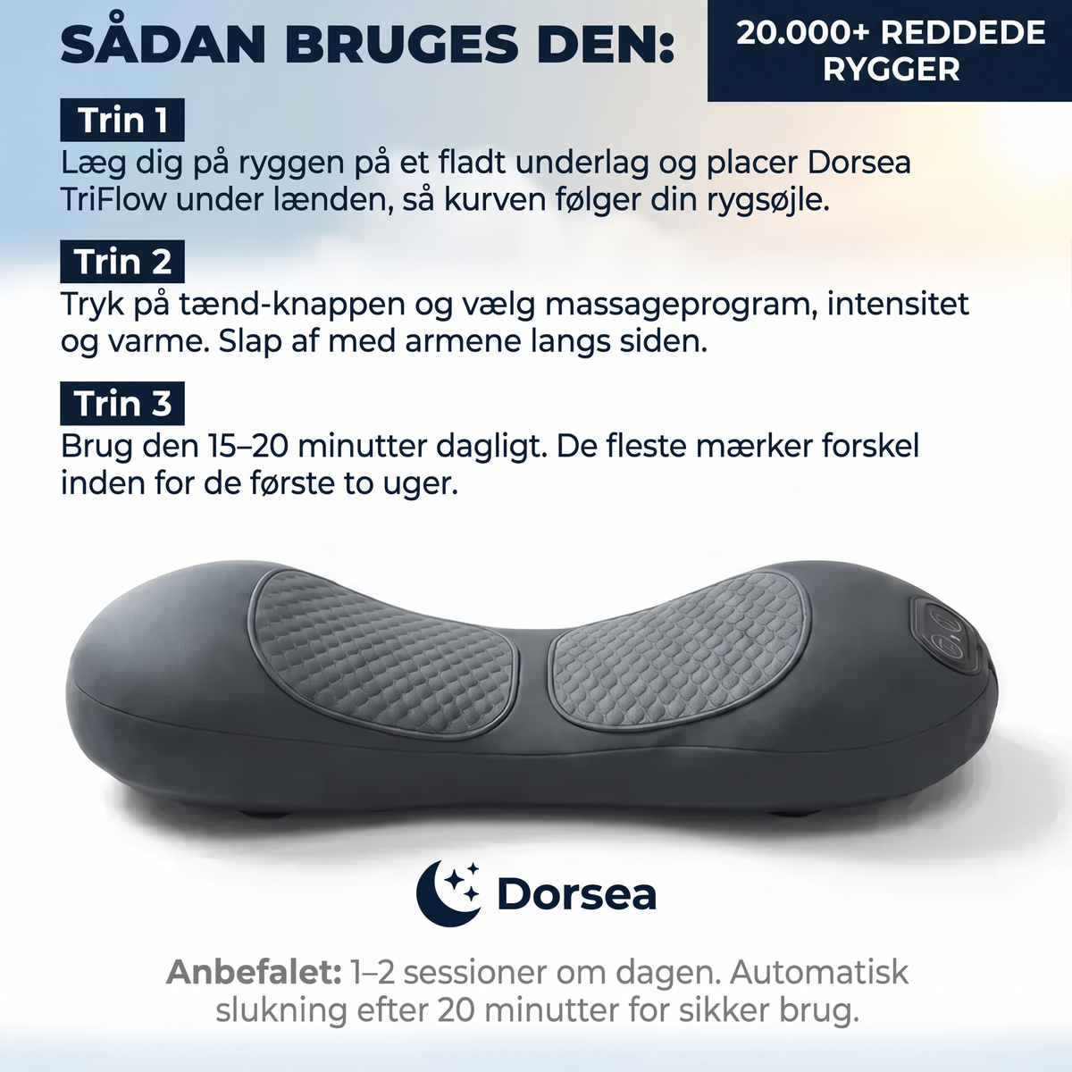 Dorsea TriFlow – Spinalstenose – Stopp smertene – uten operasjon, hjemmefra